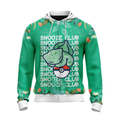 POKEMON Bulbasaur Snooze Club Zip Up Hoodie